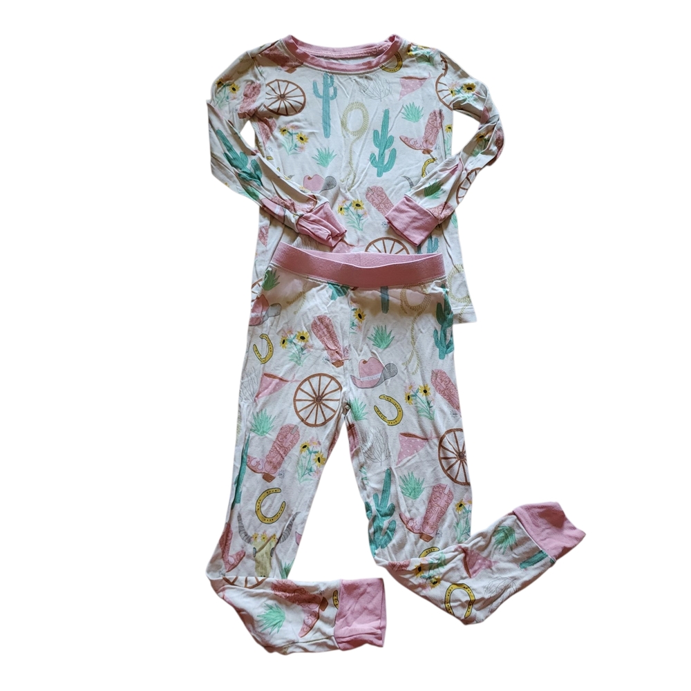 Little Sleepies Western Pajama Set - Pink and Green